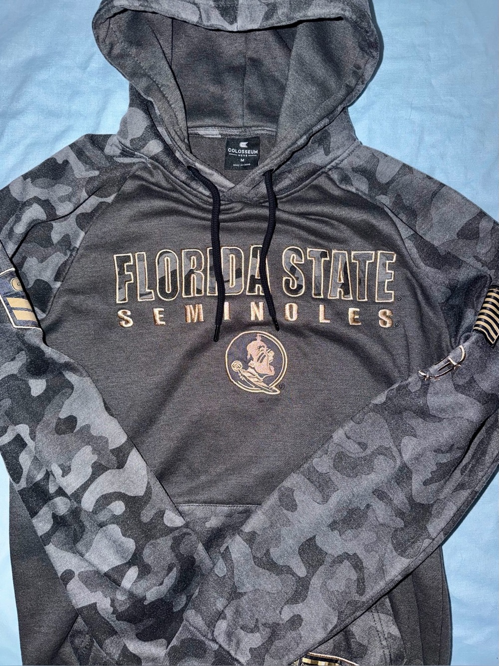 Colosseum Black & Gray Florida State Seminoles Hoodie Size Medium